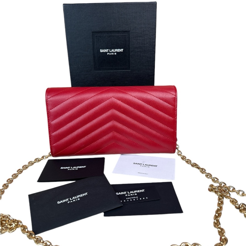 Yves Saint Laurent Red Wallet on Chain - Picture 2 of 12